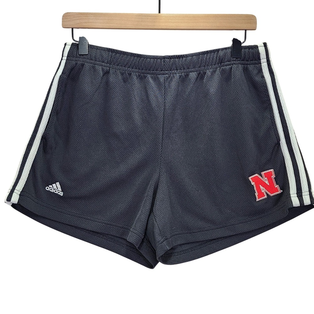 Adidas Nebraska Huskers‎ Mesh Shorts Mens Medium Black Climalite Athletic Team